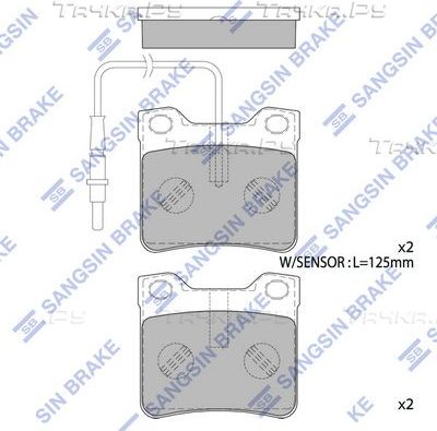 Тормозные колодки Sangsin Hi-Q. Артикул SP4267A