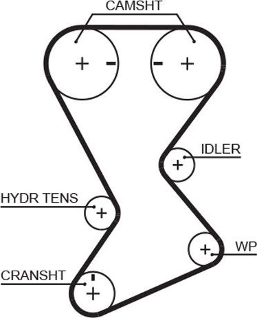 Ремень ГРМ Gates (HNBR (Hydrierter Acryl-Nitril-Butadien-Kautschuk)). Артикул T246