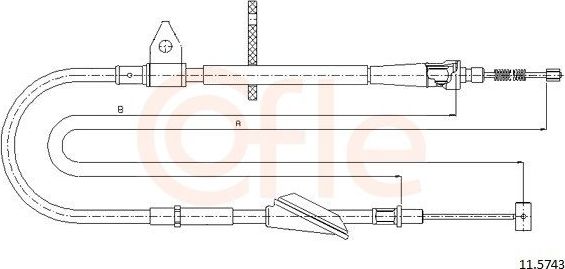 Трос ручника (тросик ручного тормоза) Cofle. Артикул 11.5743