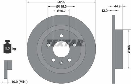 Тормозной диск Textar Pro задний для Opel Zafira C 2011-2019. Артикул 92205703 - купить в Москве, фото, отзывы, доставка по всей России. Магазин Тачка.Ру