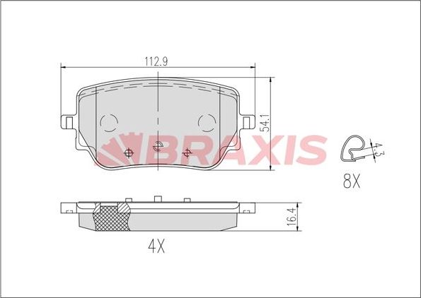 Тормозные колодки Braxis. Артикул AB0633