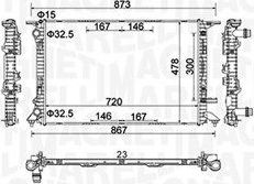 Радиатор охлаждения двигателя Magneti Marelli для Audi A4 V (B9) 2015-2026. Артикул 350213152100