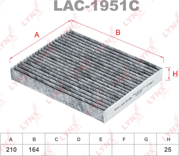 Салонный фильтр LYNXauto. Артикул LAC-1951C