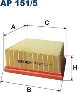 Воздушный фильтр Filtron для Ford Fiesta VI 2008-2019. Артикул AP 151/5