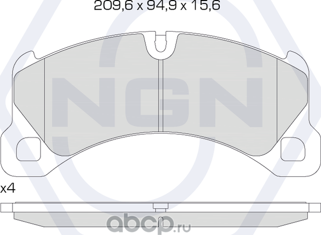 Колодки тормозные керамические, передние (NGN). Артикул 3502119
