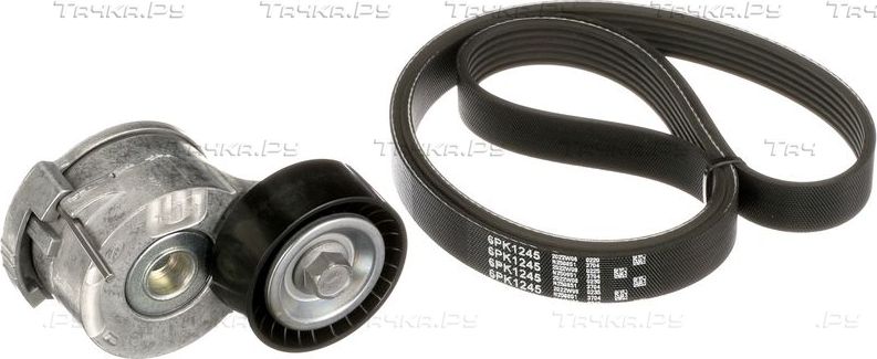 Приводной ремень поликлиновой с роликами (комплект) Gates Micro-V® Kit для Ford Mondeo IV 2012-2015. Артикул K046PK1245