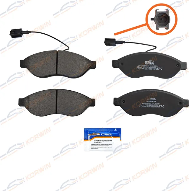 Колодки тормозные перед. Citroen Jumper 06-/Fiat Ducato (250) 06-/Boxer 06 (Korwin). Артикул KWBP0100
