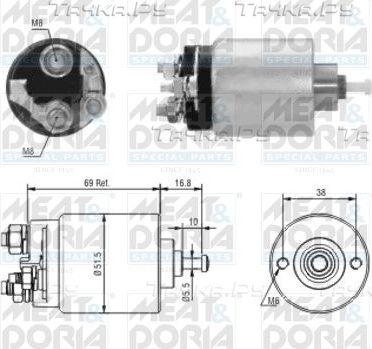 Втягивающее реле стартера Meat & Doria для Ford Focus II 2004-2012. Артикул 46104