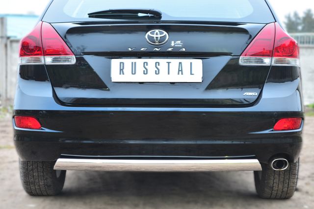 Защита RusStal заднего бампера d75х42 (дуга) для Toyota Venza 2013-2026. Артикул TVZ-001483