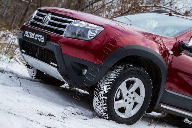 Накладка Русская Артель переднего бампера (аэродинамический обвес) 2мм для Renault Duster I 2010-2015. Артикул NRD-007601