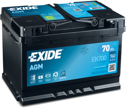 Аккумулятор Exide AGM для Vauxhall Zafira C 2013-2018. Артикул EK700