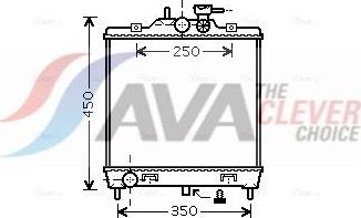 Радиатор охлаждения двигателя AVA. Артикул KA2063