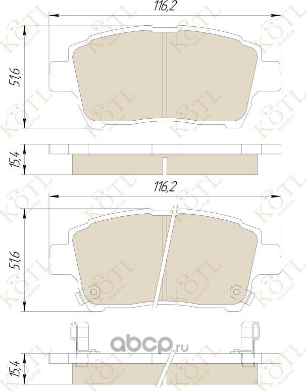 Колодки тормозные дисковые передние к-т TOYOTA COROLLA/PRIUS/YARIS 1.0-1.6 99- (Kotl) Kotl. Артикул 7075kt