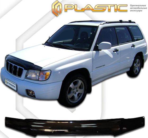 Дефлекторы СА Пластик для капота (Classic черный) Subaru Forester SF9 2000-2002. Артикул 2010010100803