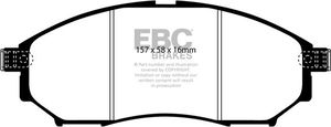 Тормозные колодки EBC Brakes передние для Infiniti QX50 I 2013-2017. Артикул DP41671R