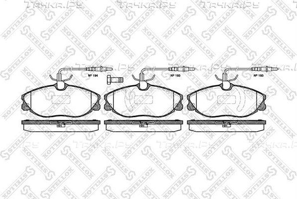 Тормозные колодки Stellox передние для Peugeot 607 I 2000-2011. Артикул 615 014B-SX