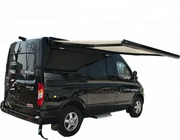 Маркиза автомобильная РИФ 3,5х2,5 м кассетная, привод механический, электромотор, корпус черный. Артикул RIF5533-3525BM