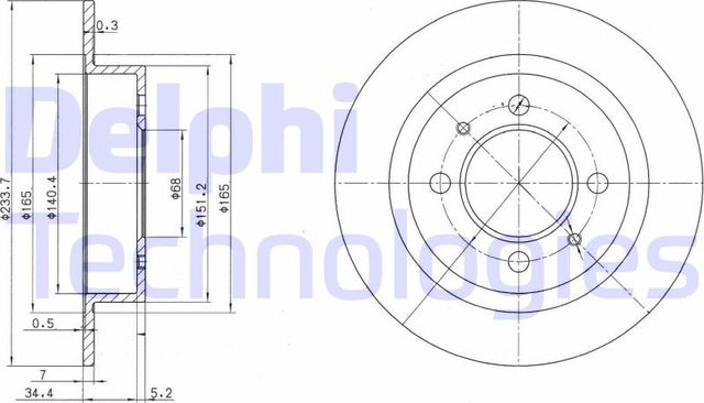 Тормозной диск Delphi. Артикул BG3126