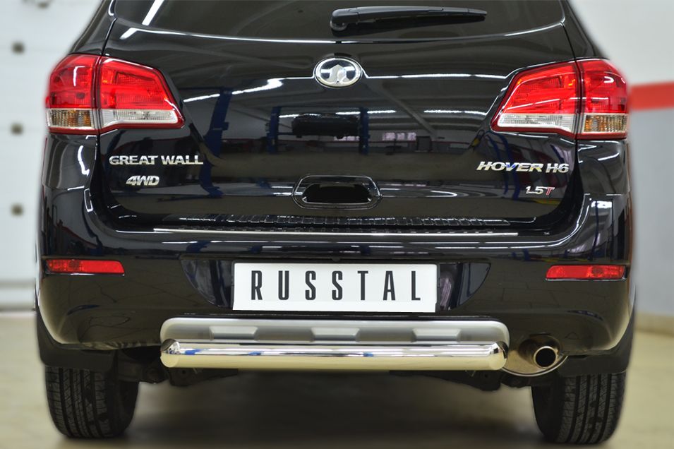 Защита RusStal заднего бампера d76 (дуга) для Great Wall Hover H6 2013-2017. Артикул GH6Z-001634