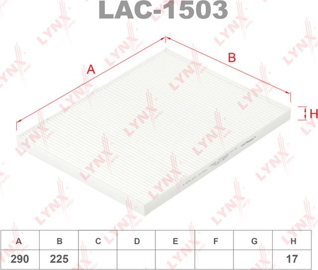 Салонный фильтр LYNXauto. Артикул LAC-1503