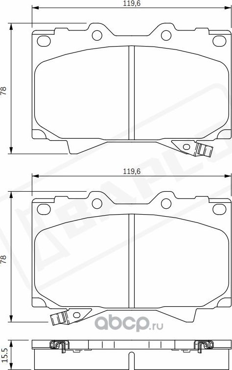 Колодки тормозные дисковые, комплект, (Bapco) Bapco. Артикул BP0505