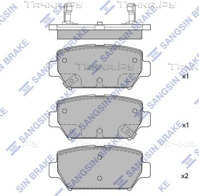 Тормозные колодки Sangsin Hi-Q. Артикул SP4394