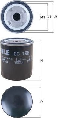 Масляный фильтр Mahle. Артикул OC 198
