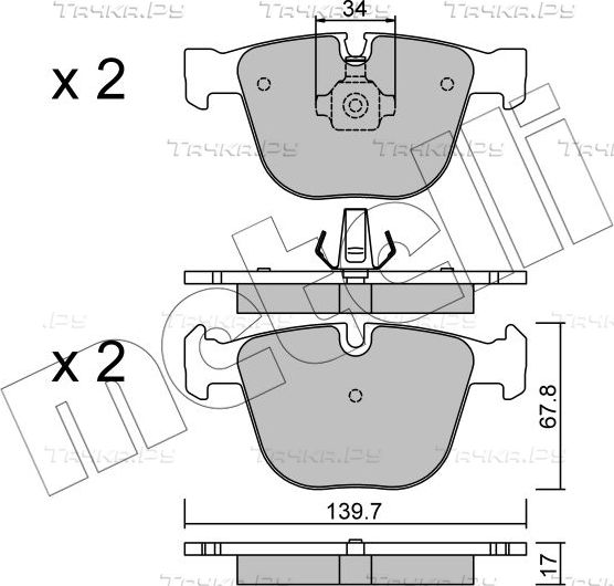 Тормозные колодки Metelli задние для Bentley Azure I 1995-2006. Артикул 22-0773-0