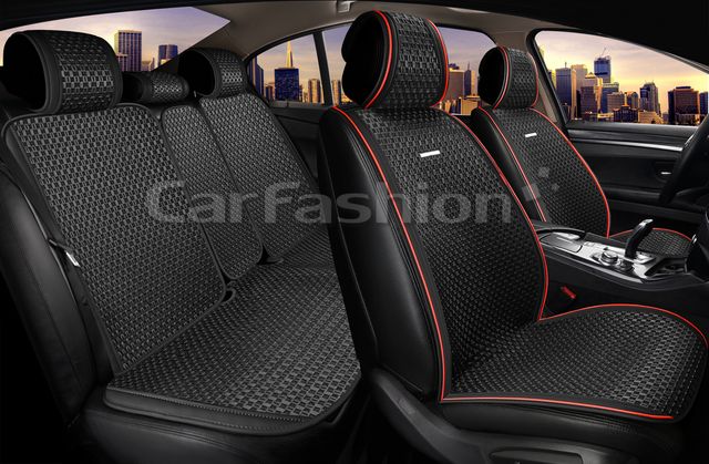 Накидки универсальные CarFashion 2D Breeze Plus для авто, цвет Черный/Черный/Красный. Артикул 27364