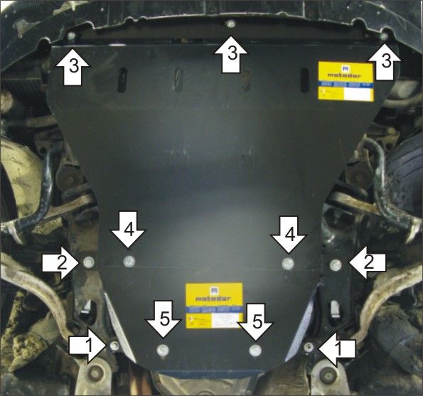 Защита Мотодор для картера, КПП, радиатора Audi A4 B6, B7 2000-2007. Артикул 00131