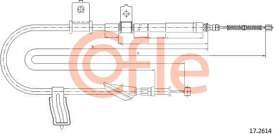 Трос ручника (тросик ручного тормоза) Cofle задний левый для Subaru Outback III 2003-2009. Артикул 92.17.2614