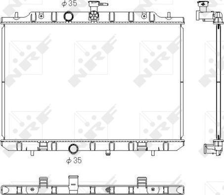 Радиатор охлаждения двигателя NRF для Nissan X-Trail T31 2007-2013. Артикул 53762