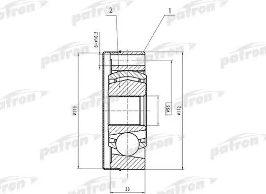 Шрус внутренний (граната) Patron передний для Lexus ES I 1991-1997. Артикул PCV1566