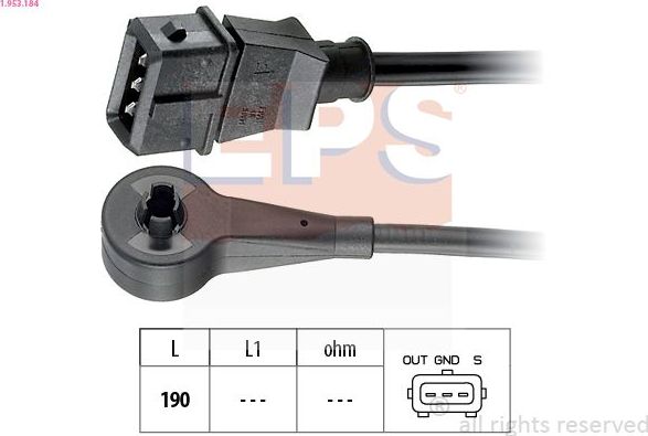 Датчик положения коленвала EPS Made in Italy - OE Equivalent. Артикул 1.953.184