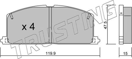 Тормозные колодки Trusting. Артикул 110.0