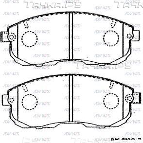 Тормозные колодки Advics передние для Nissan Skyline IX (R33) 1994-1999. Артикул SN592P