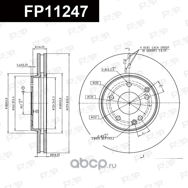 Тормозной диск FP11247 (FAP). Артикул FP11247