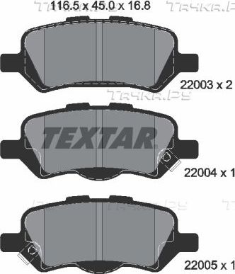 Тормозные колодки Textar. Артикул 2200301