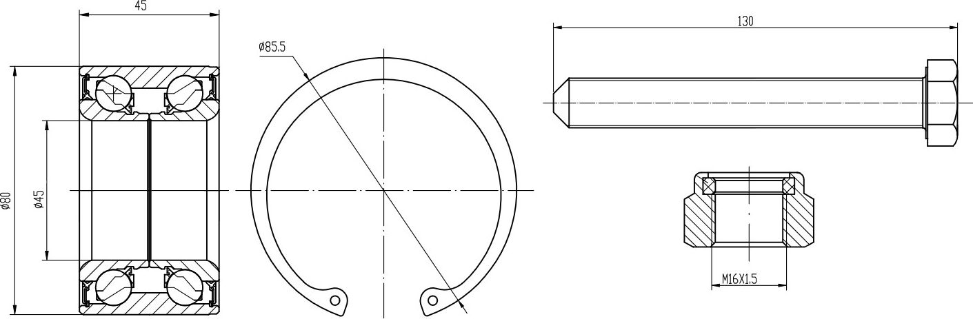 Ступичный подшипник (комплект) Trialli. Артикул CS 1866