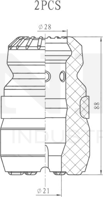 Отбойник амортизатора, комплект (Unio). Артикул DUC-50082
