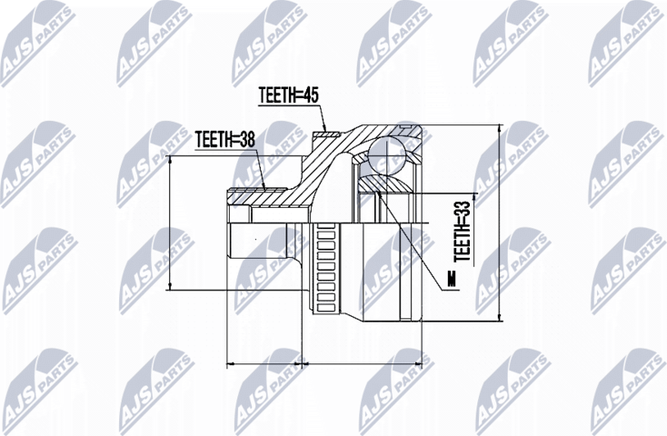 Шрус наружный (граната) NTY. Артикул NPZ-AU-046