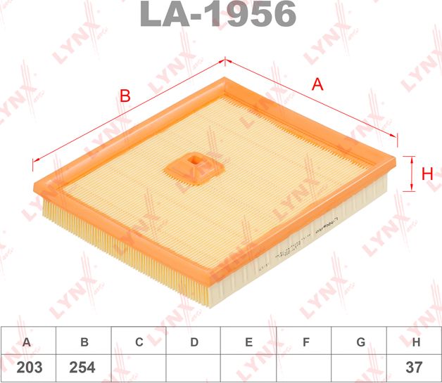Воздушный фильтр LYNXauto. Артикул LA-1956