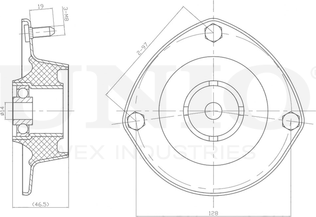 Опора амортизационной стойки (Unio). Артикул RMP-13083