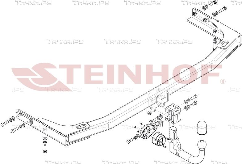 Фаркоп Steinhof для Chrysler Pacifica 2016-2026. Быстросъемный крюк. Артикул C-218