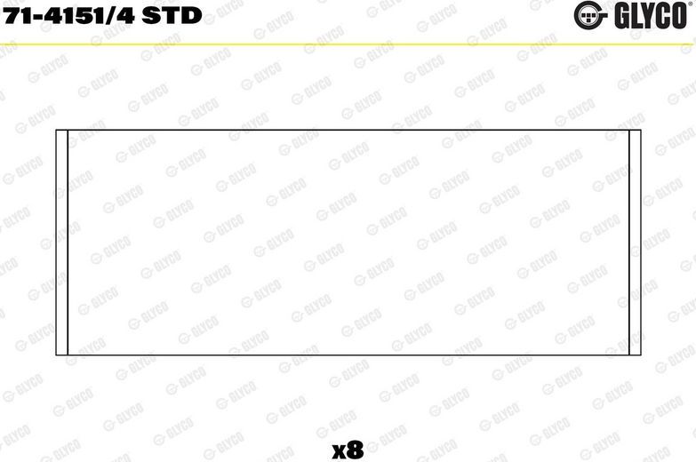 Вкладыши шатунные Glyco для Ford Tourneo Connect I 2002-2013. Артикул 71-4151/4 STD