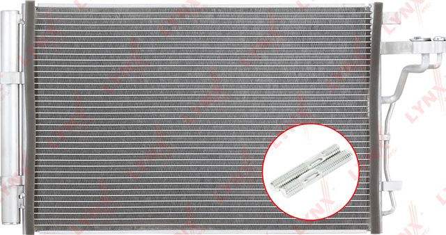 Радиатор кондиционера (конденсатор) LYNXauto для Kia Soul II 2014-2019. Артикул RC-0686