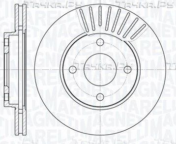 Тормозной диск Magneti Marelli передний для Mazda 121 III 1996-2003. Артикул 361302040206