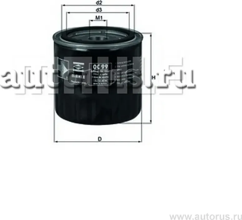 Фильтр масляный Renault Master/Laguna(+грузовые) (Mahle/Knecht). Артикул OC99OF