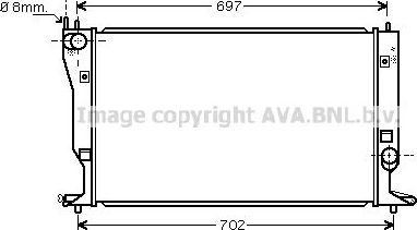 Радиатор охлаждения двигателя AVA. Артикул TO2398