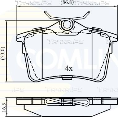 Тормозные колодки Comline Comline задние для Peugeot Partner II 2008-2018. Артикул CBP01797